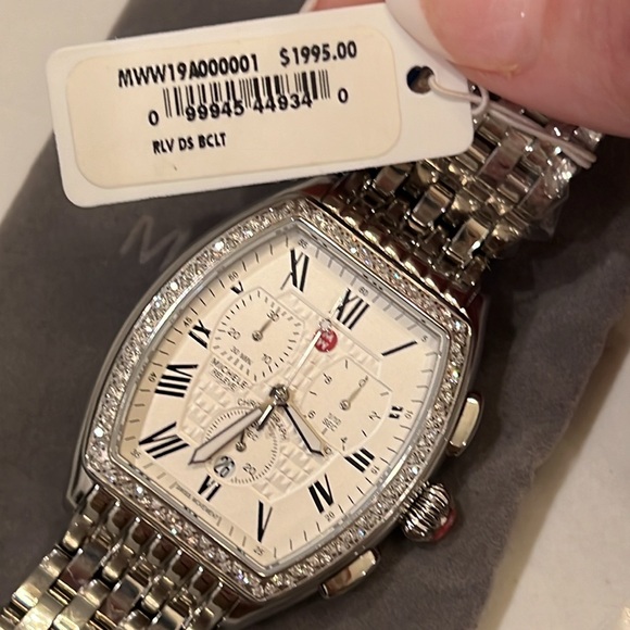 🤍Michele Releve Chrono Diamond Bezel Womens Watch MWW19A000001 - Picture 7 of 16